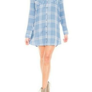 JACK BY BB DAKOTA SEYMOUR SOFT PLAID SHIRT DRESS